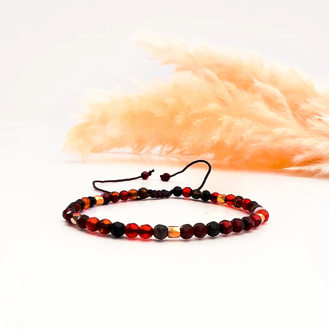Energy Shield Crystal Bracelet with Brass Beads