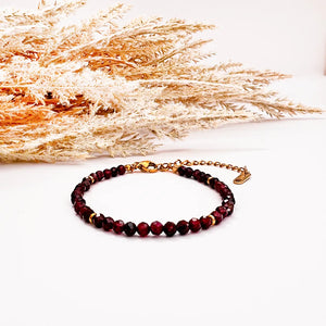 Opaline Garnet Facets Bracelet
