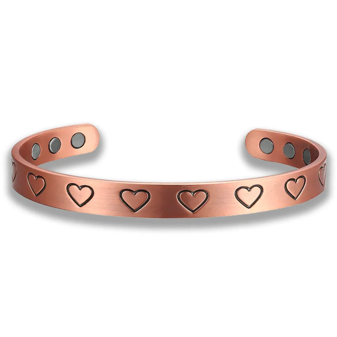 Radiant Hearts copper bracelet with magnets