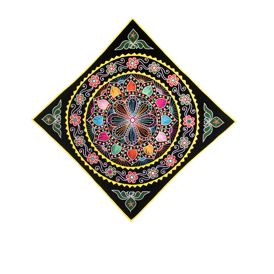 Black Wall Art with Green Motif