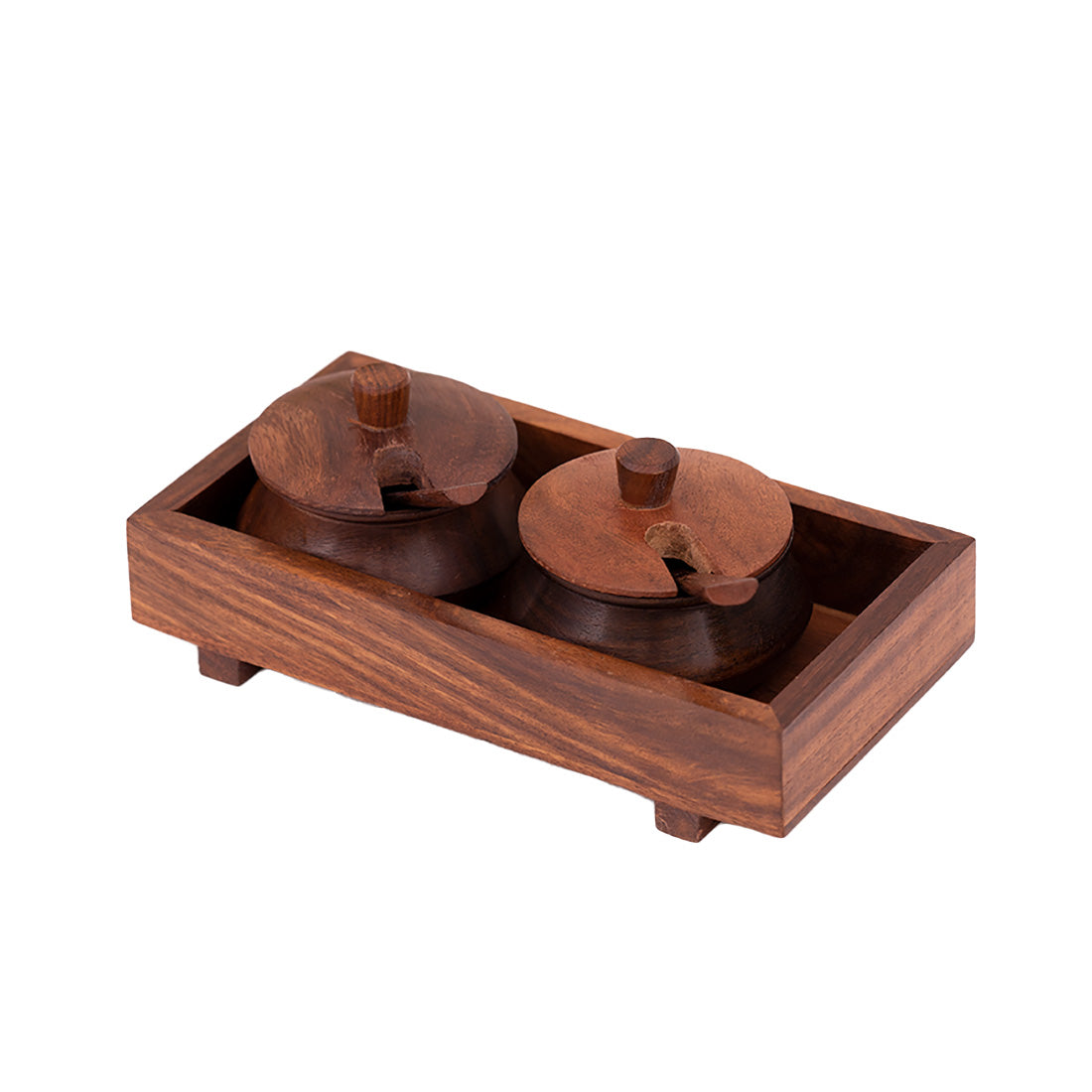 Mango Wood Tray with matching Jars