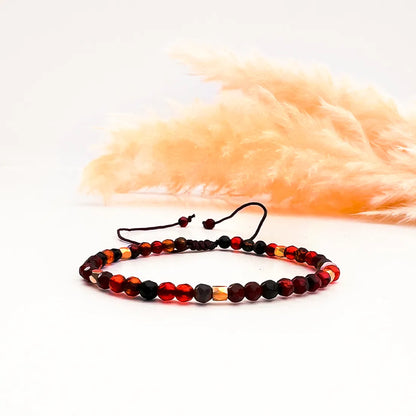 Energy Shield Crystal Bracelet with Brass Beads