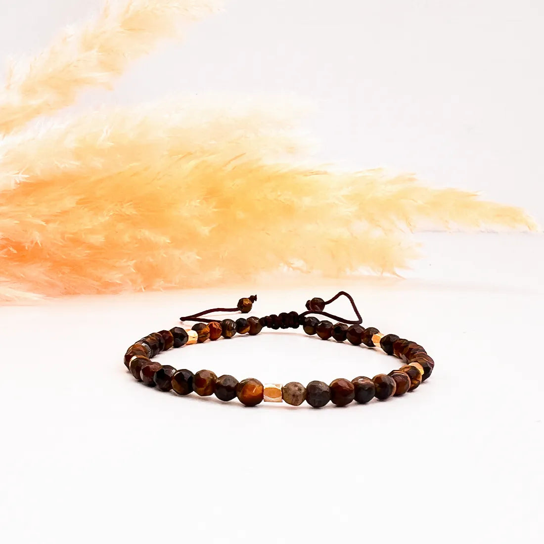 Energy Shield Crystal Bracelet with Brass Beads