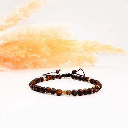 Energy Shield Crystal Bracelet with Brass Beads