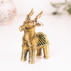 Golden Deer Brass Figure