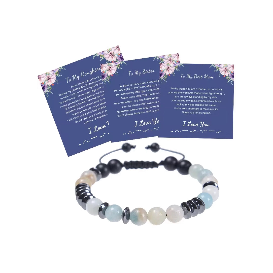 Morse code Inspirational crystal bracelets