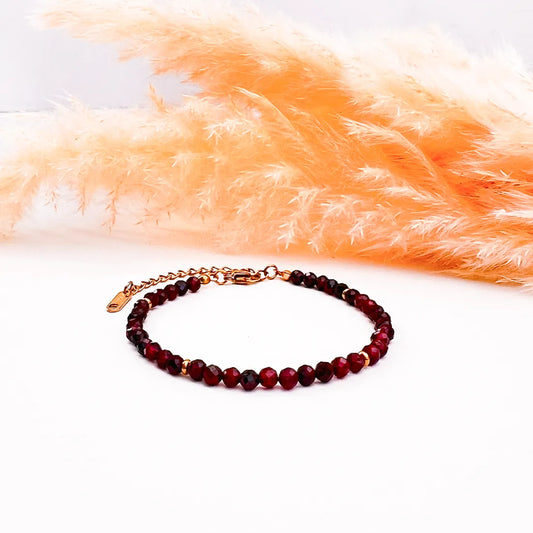 Opaline Garnet Facets Bracelet