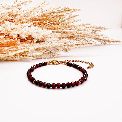 Opaline Garnet Facets Bracelet