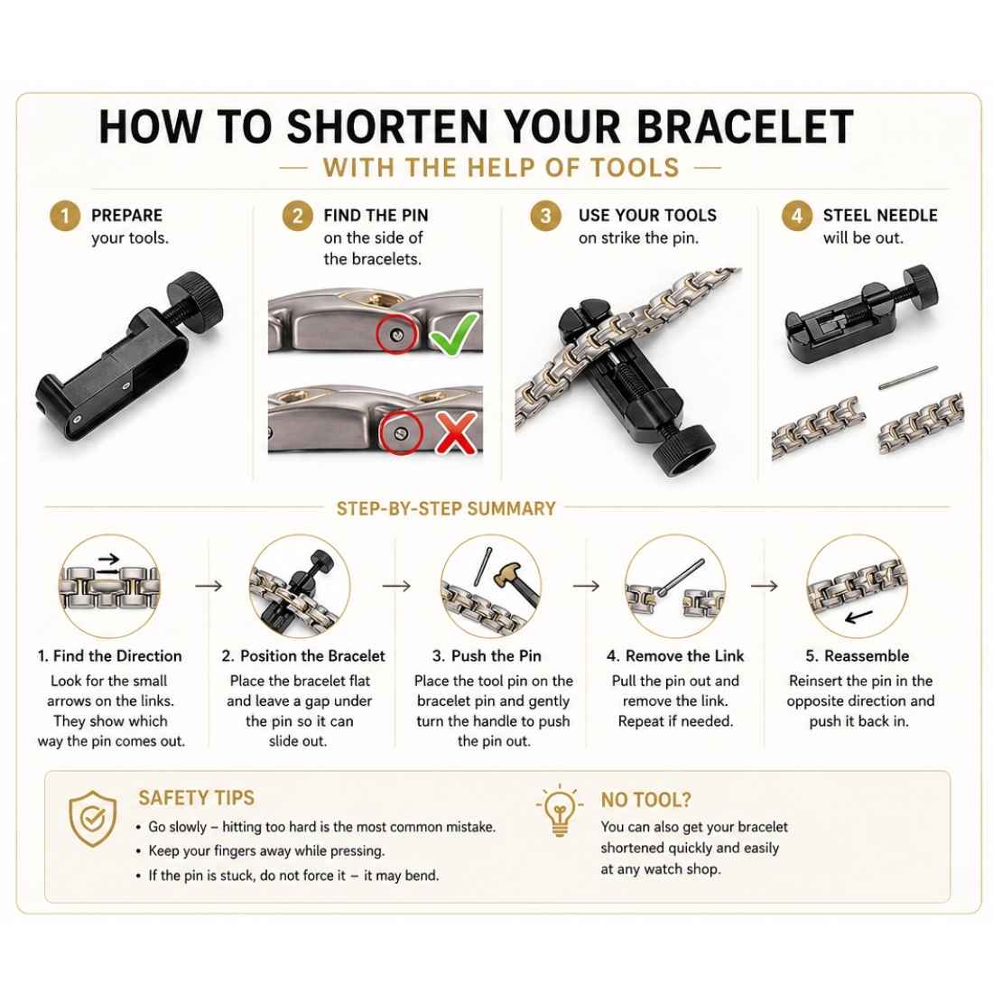 Positive Energy Stainless Steel Bracelet with Magnets