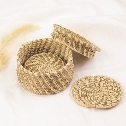 Handwoven Coaster Set in Sabai Grass