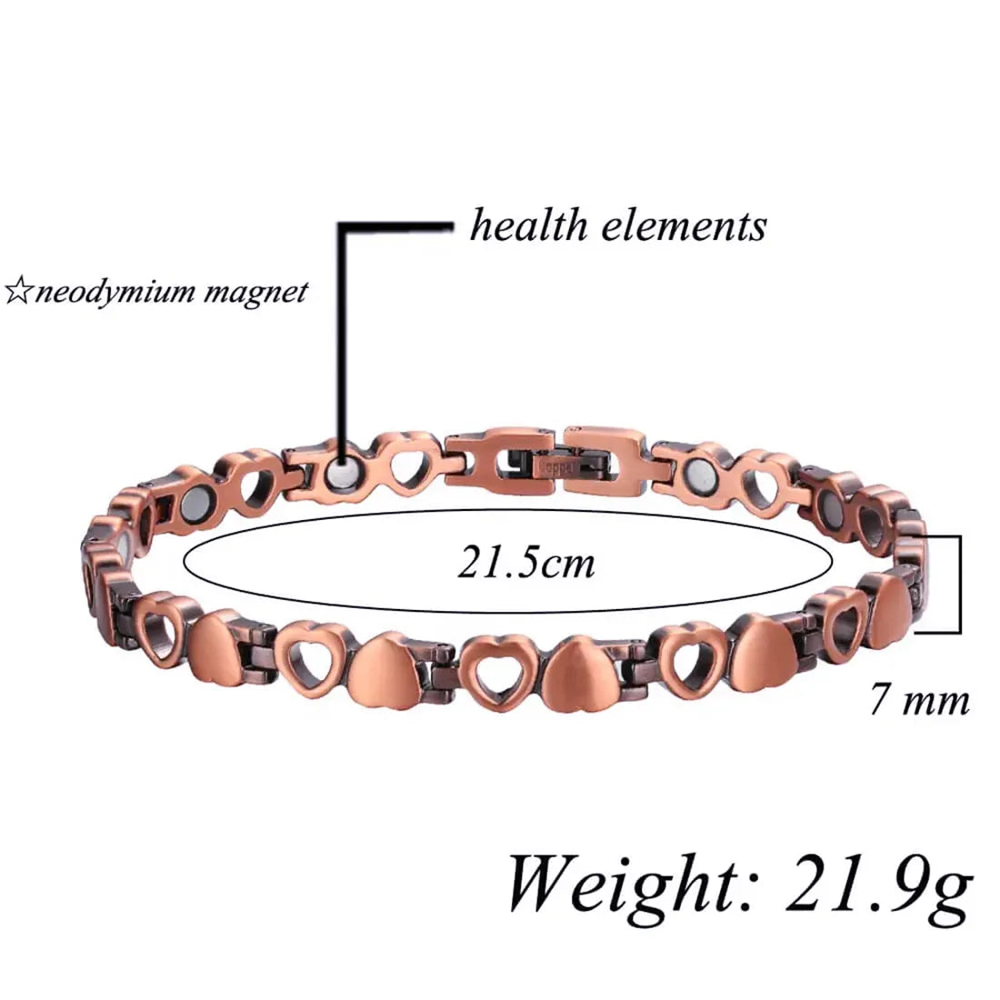 Spirited Hearts Copper Bracelet with Magnets