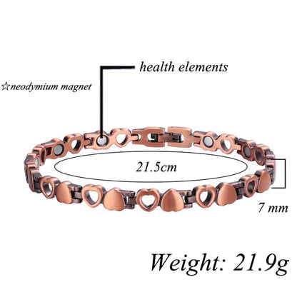 Spirited Hearts Copper Bracelet with Magnets
