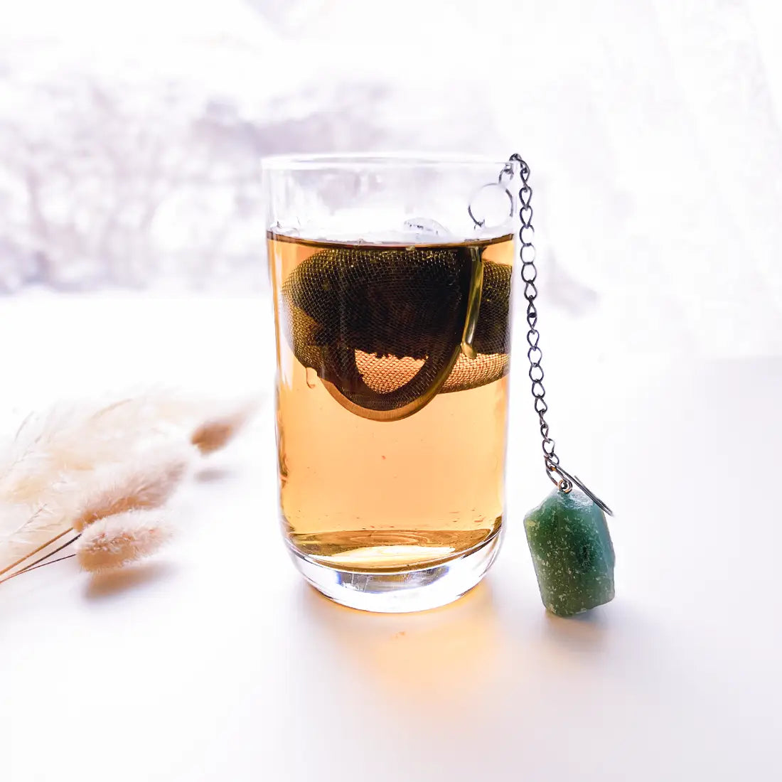 Tea Infuser with Aventurine Green Crystal