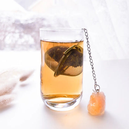 Tea Infuser with Citrine Yellow Crystal