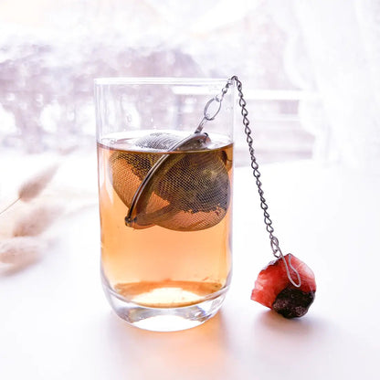 Tea Infuser with Red Agate Crystal