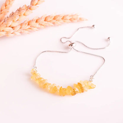 Yellow Crystal Bracelets with Chain